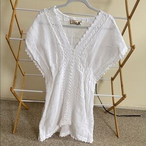Elegant White V-Neck Coverup by La Blanca
